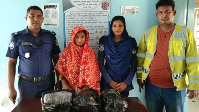 হিলিতে ৬ কেজি গাঁজাসহ এক নারী আটক