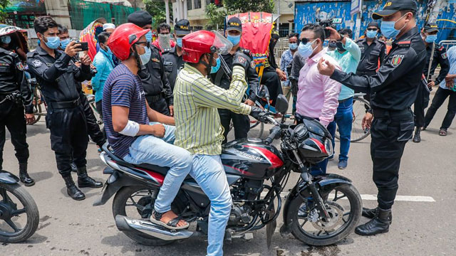 কঠোর বিধিনিষেধের ৭ম দিনে রাজধানীতে বের হয়ে গ্রেপ্তার ৫৬৮