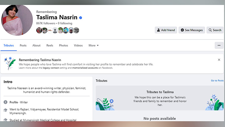 Newshunter24, Taslima Nasreen, India, Facebook, Dead,